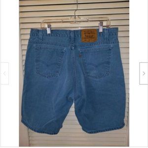 Vintage Levi’s 550 Teal Denim Blue Jean Shorts Orange Tab Men’s Size 36 USA Made